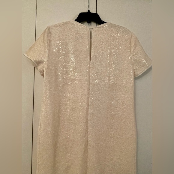 JCrew White Sequin Maxi Shift Dress size 10 NWT - Picture 4 of 9